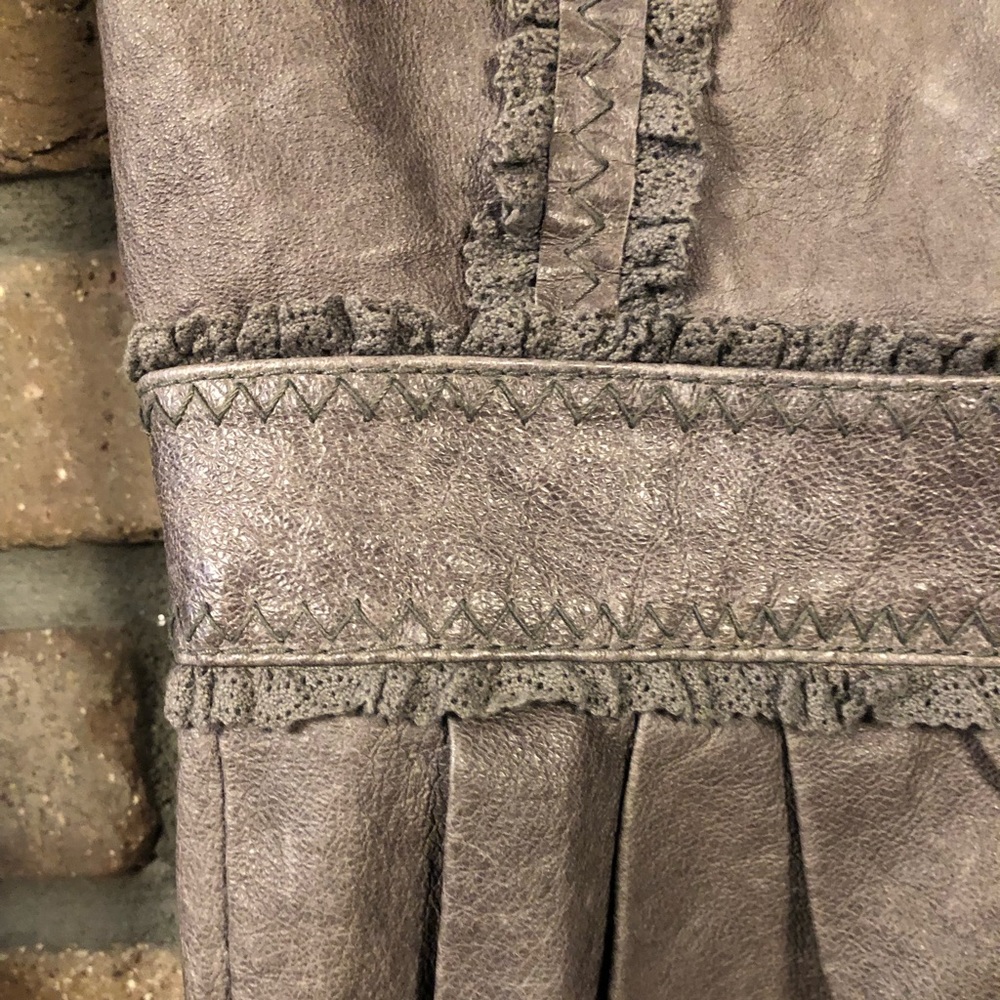 Moda International Ruffle Leather Jacket VS - Picture 4 of 7